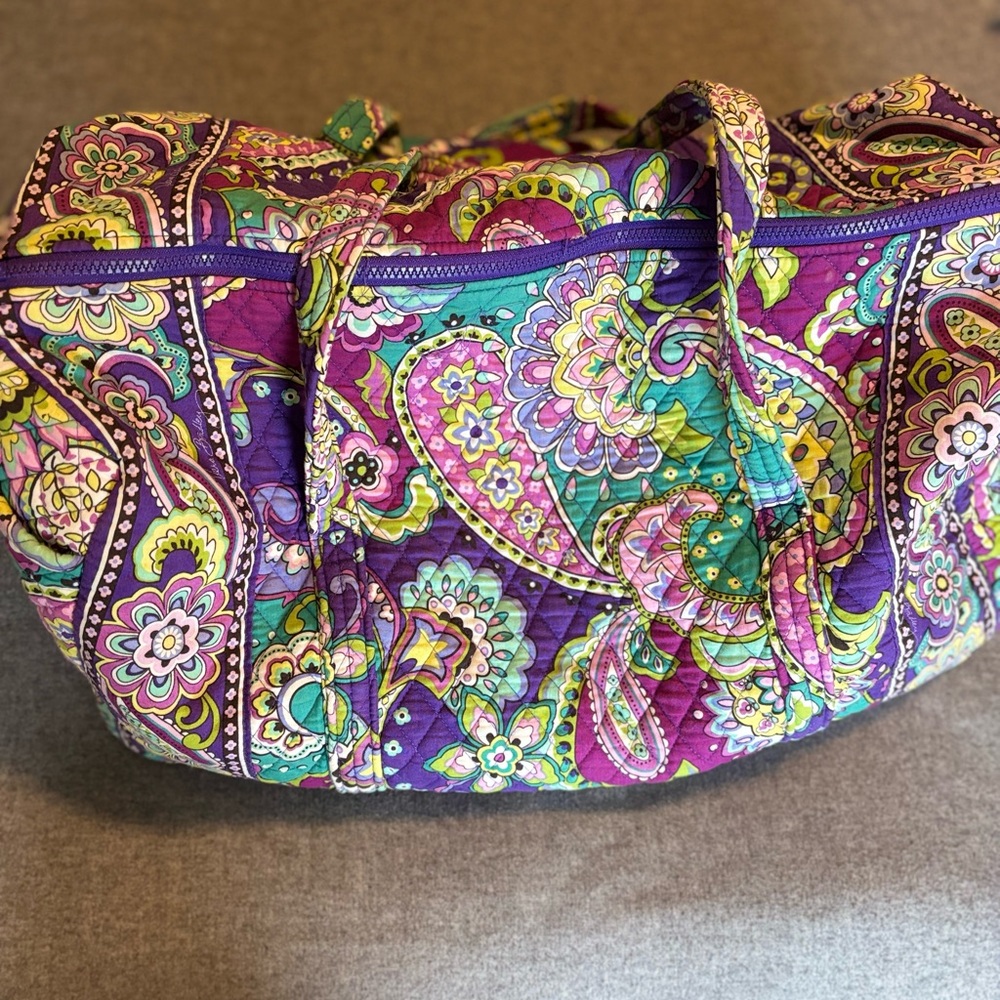 Vera Bradley Purple and Green Paisley Travel Bag